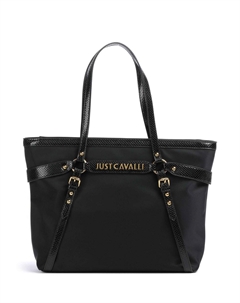 Фуляровый платок в клетку 4 шоппер нейлон, черный Just cavalli