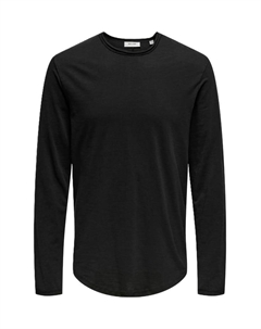 Хлопковая рубашка с длинными рукавами, черный Only & sons