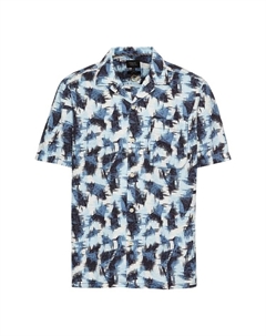 Повседневная рубашка обычного кроя с коротким рукавом и воротником-лацканами, синий Camel active