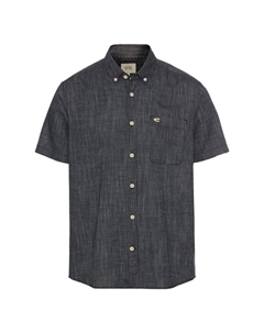 Повседневная рубашка обычного кроя с коротким рукавом и воротником на пуговицах, синий Camel active