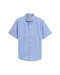 Повседневная рубашка обычного кроя с коротким рукавом и воротником на пуговицах, синий Tom tailor