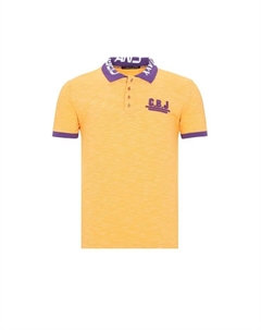 Рубашка поло с логотипом на воротнике, желтый Cipo&baxx
