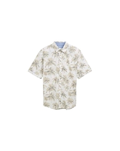 Повседневная рубашка стандартного кроя с коротким рукавом и воротником-стойкой, белый Tom tailor