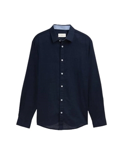 Повседневная рубашка стандартного кроя с воротником-стойкой и длинным рукавом, цвет 10668 sky captain Tom tailor