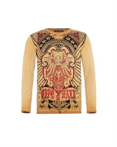 Рубашка с длинными рукавами и крутым принтом, цвет mustard Cipo&baxx