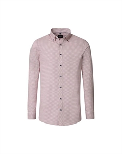 Рубашка с принтом в деловом стиле облегающая фигуру, красный Venti