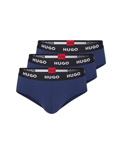 Трусы комплект из 3 пар с логотипом на поясе, синий Hugo red