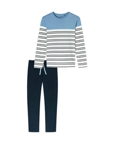 Повседневная ночная пижама из органического хлопка, синий Schiesser