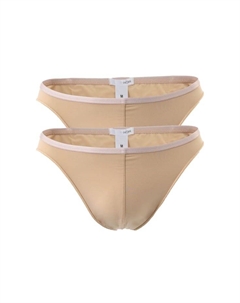 Трусики микро-перья 2 шт. в упаковке - ультралегкие трусики из микрофибры нижнее белье эластичные однотонные, цвет nude Hom