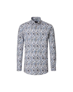 Рубашка с деловым принтом современный крой, синий Venti