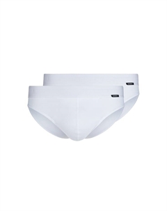 Трусы Brasil 2 шт. в упаковке - хлопковые трусы в стиле ретро тонкий рубчик из хлопка, белый Skiny