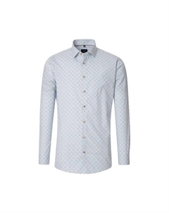 Рубашка с деловым принтом современный крой, голубой Venti