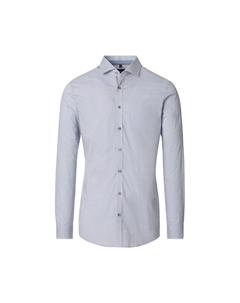 Рубашка с принтом в деловом стиле облегающая фигуру, синий Venti