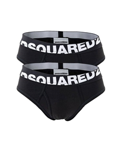 Комплект из 2 трусов - трусы хлопковые стрейч однотонные, черный Dsquared2