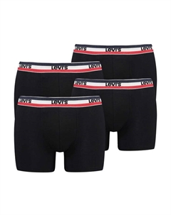 Комплект из 4 трусов-боксеров - спортивные трусы-боксеры с органическим логотипом на поясе, черный Levi's®