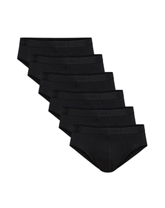 Трусы в упаковке 6 шт. - натуральный эластичный пояс одинарный трикотаж, черный Calida