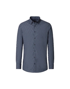 Рубашка с деловым принтом современный крой, синий Venti