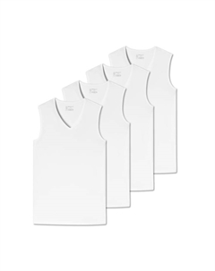 Майка 4 шт. - серия "95/5" v-образный вырез s-xxl, белый Schiesser