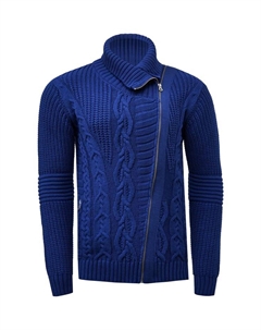 Кардиган с асимметричной молнией, индиго Rusty neal