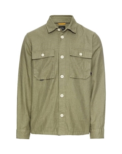 Верхняя рубашка свободного кроя длинный рукав воротник-стойка Kent, хаки Camel active