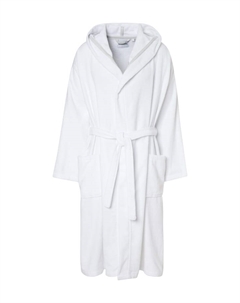Халат с накладными карманами и капюшоном, белый Manguun