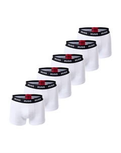 Боксеры шорты 6 шт. в упаковке - плавки шесть шт. в упаковке с логотипом хлопок стрейч, белый Hugo