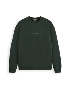 Толстовка - основной логотип спереди на груди свитер из джерси однотонный цвет, зеленый Scotch&soda