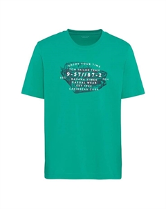 Хлопковая футболка, зеленый Tom tailor