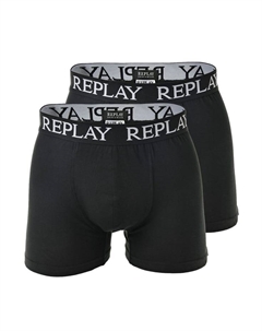 Боксеры 2 пары - трусы из хлопка стрейч, черный Replay