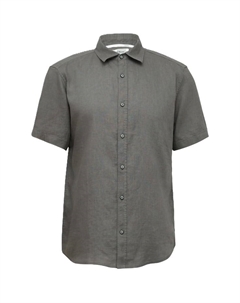 Льняная рубашка стандартного кроя с коротким рукавом и воротником-стойкой, мультиколор S.oliver