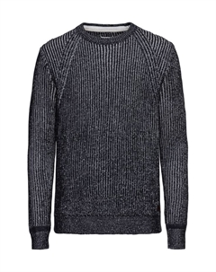 Вязаный свитер с ребристой структурой и круглым вырезом., цвет 10668 sky captain Tom tailor