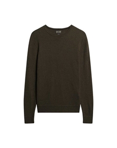 Вязаный свитер - незаменимый облегающий джемпер с круглым вырезом однотонный, зеленый Superdry