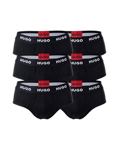 Упаковка из 6 трусов - трусы на бедрах с логотипом хлопок стрейч, черный Hugo