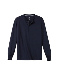 Ремикс базовая рубашка для сна с воротником-хенли, цвет 479 dark sapphire Calida