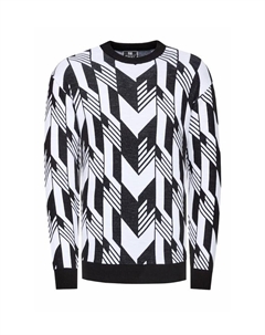 Вязаный свитер в двухцветном исполнении, черный Rusty neal