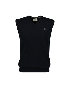 Свитер с v-образным вырезом - классический хлопковый свитер-слипер из хлопка, черный Gant