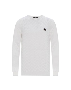 Вязаный свитер с тонким узором вязки, белый Cipo&baxx