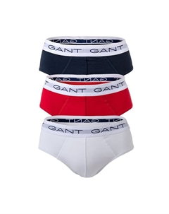 Трусы в упаковке 3 шт. - трусы с логотипом на поясе хлопок стрейч однотонные, мультиколор Gant