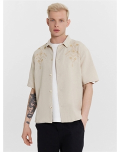 Рубашка мужская бежевая с орнаментом Mark formelle