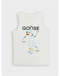 Майка для мальчиков кремовая с принтом и надписью Mark formelle