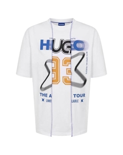 Хлопковая футболка Hugo blue