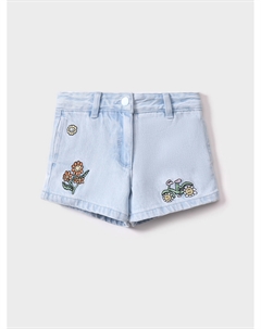 Джинсовые шорты с вышивкой Stella mccartney