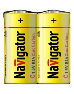 Батарейка Navigator NBT-NS-R14-SH2 солевая C/R14 (уп.2шт) (94760)
