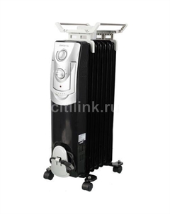 Масляный радиатор PRE M 0715, с терморегулятором, 1500Вт, 7 секций, 3 режима, черный Polaris