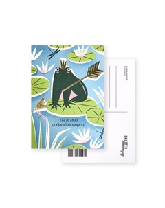 Открытка "Лайфстайл. Лягушка" тиснение золото Подписные издания