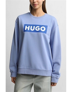 Свитшот хлопковый с логотипом Hugo blue