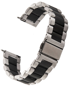 Ремешок универсальный металлический Red Line для cмарт часов, 22 mm, серебристый с черной вставкой УТ000022768 Red line