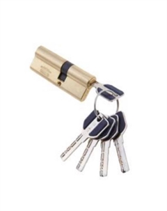 Цилиндровый механизм C45/35mm PB е775, перфорированный ключ-ключ, полированная латунь Мсм