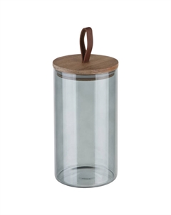 Банка для продуктов Albero Di Marmo 1,3л круглая стекло, дерево Leonord