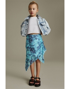 Асимметричная юбка с принтом (3-16 лет), синий Next